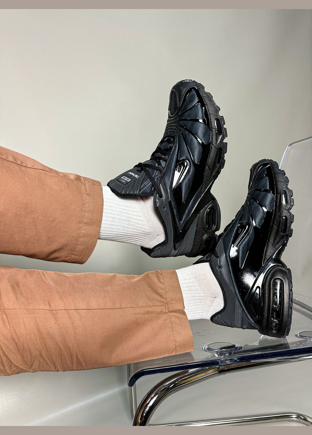 Черные всесезонные мужские кроссовки nike air max x skepta black | найк аир макс черные No Brand