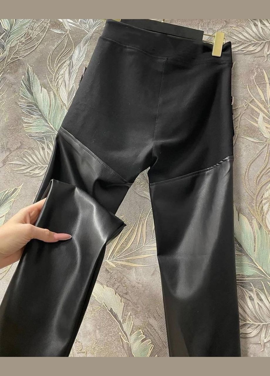 Черные демисезонные леггинсы женские No Brand