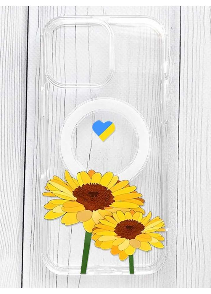 Магнітний чохол на iPhone 16 Pro Max із підтримкою MagSafe Жовті квіти (принт 364) Silicone Case (356125392)