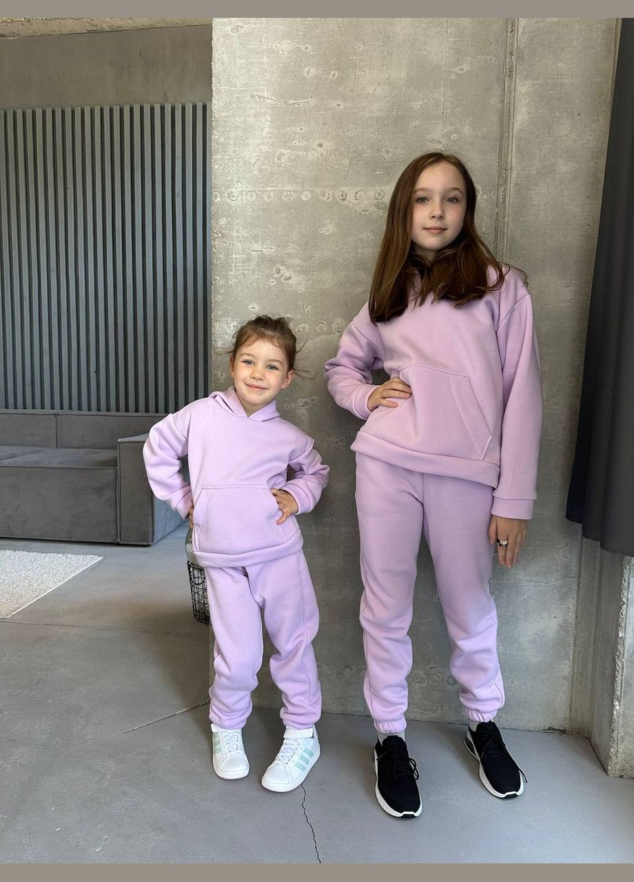 Лавандовий зимній теплий дитячий костюм No Brand