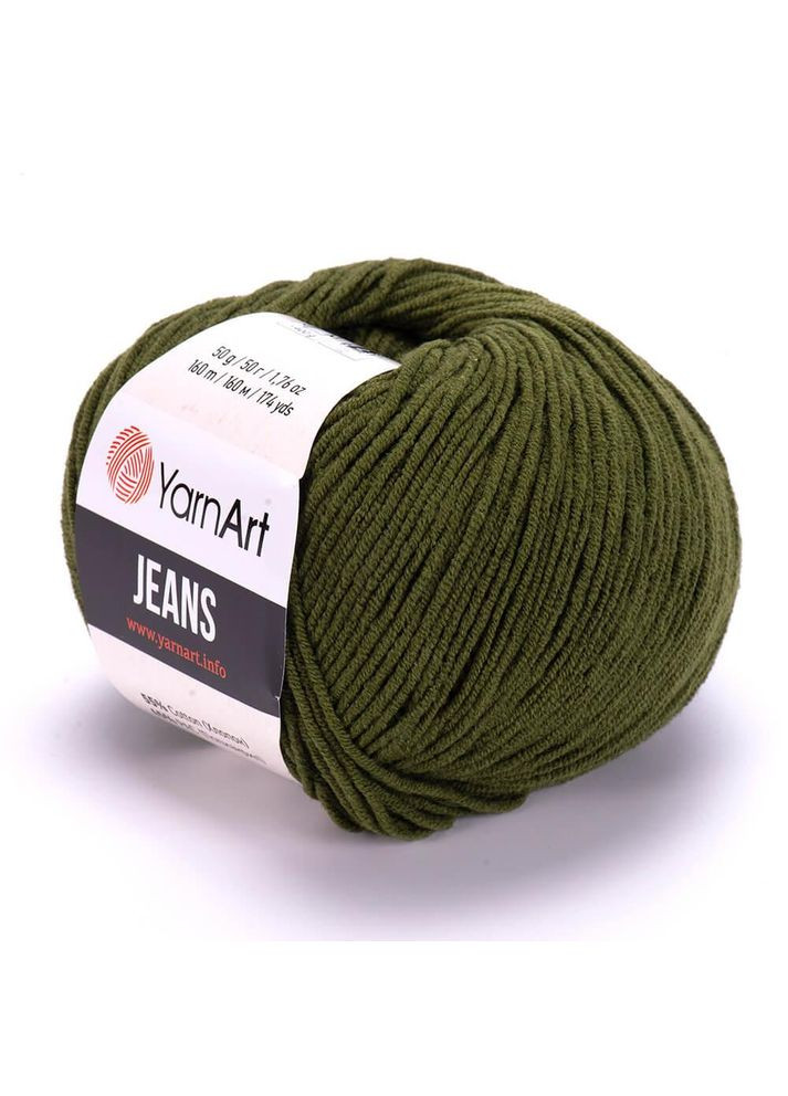 Пряжа Jeans, полухлопок, №82 хаки, 50 гр YarnArt (340482482)