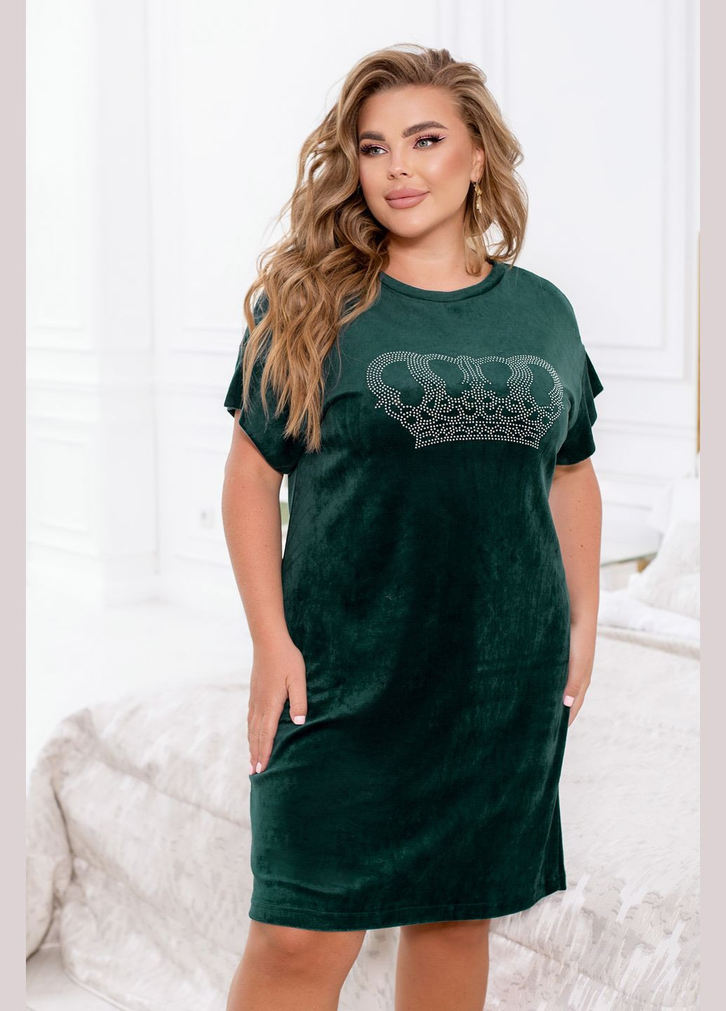 Зеленое домашнее домашнее платье Minova