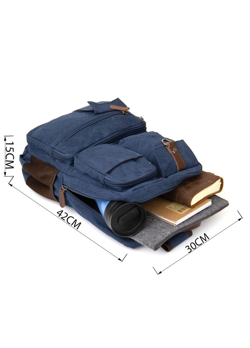 Унісекс рюкзак дорожній текстильний з кишенями для ноутбука Vintage синій (sku_20621) No Brand (329860373)