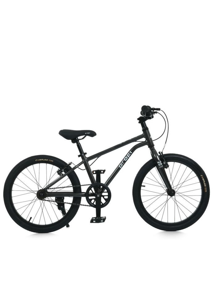 Дитячий велосипед LIGHTY 20 дюймів для прогулянок містом та парками алюмінієвий унісекс чорний PROF1 (368759363)