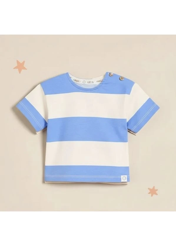 Комбинированная летняя футболка bright striped /голубой, размер George 6117~01, Розмір 92 см