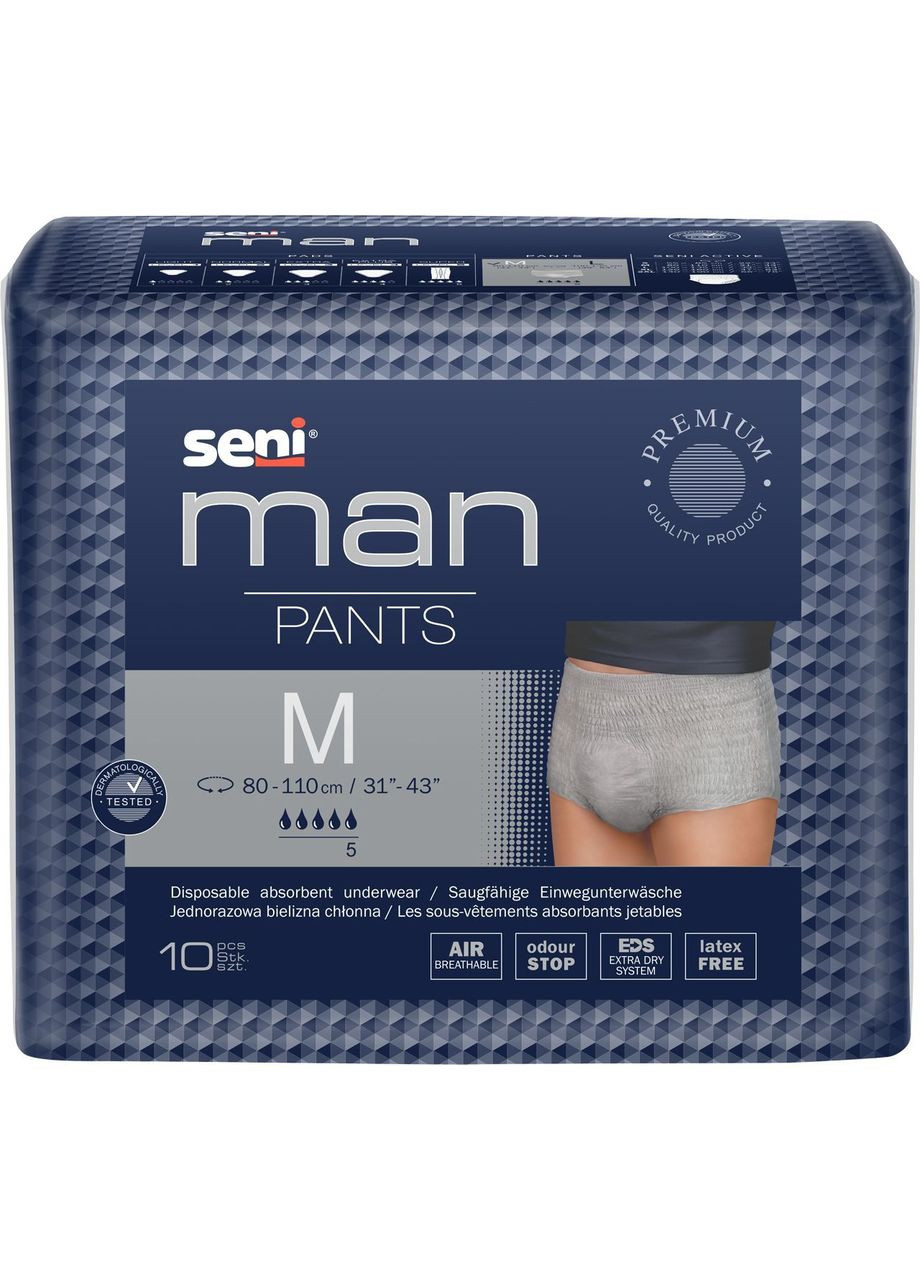 Труси поглинальні для дорослих Man Pants Medium, 10 шт. Seni SE-096-ME10-M01 (331861122)