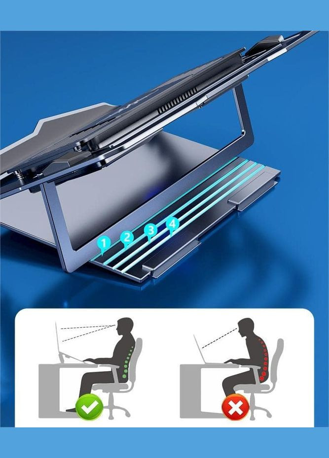 Підставка для ноутбука D20 з охолодженням та підсвічуванням, Laptop Cooling Pad Dark Grey VHG (334305135)