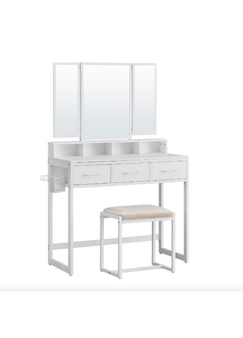 Туалетный столик Vicco трюмо с пуфом белый Leobert (362028113)