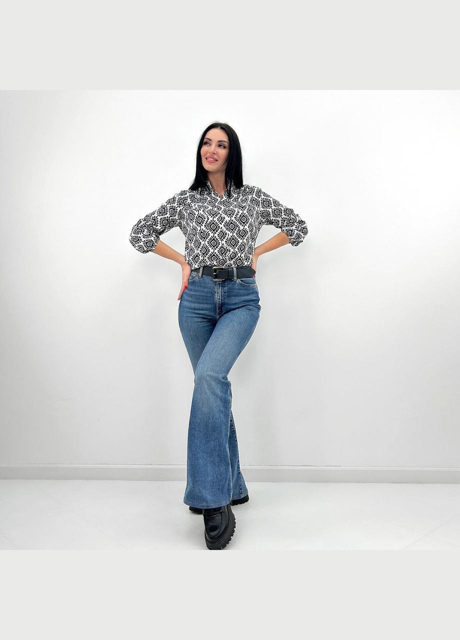 Белая женская блуза с принтом Fashion Girl