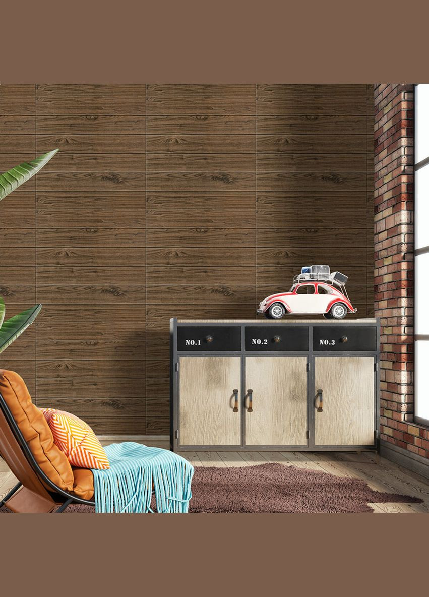 Декоративна 3D панель самоклейка 700х700х5мм Темний дуб (083) SW-00000018 Sticker Wall (370441014)