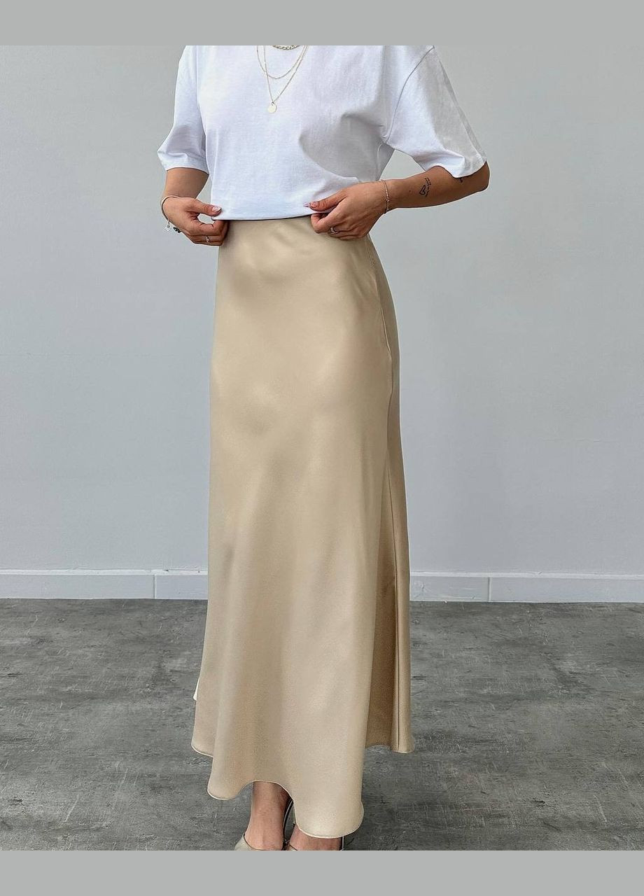 Бежевая коктейльный, офисная, повседневная, кэжуал, джинсовая, вечерний однотонная юбка женская No Brand