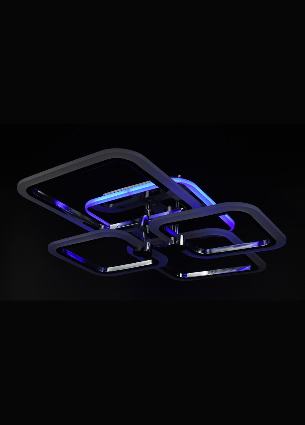 Люстра світлодіодна стельова LED світильник для квартири на стелю лед з пультом 26116 Хром 11х48х60 см. Sunnysky (364764340)