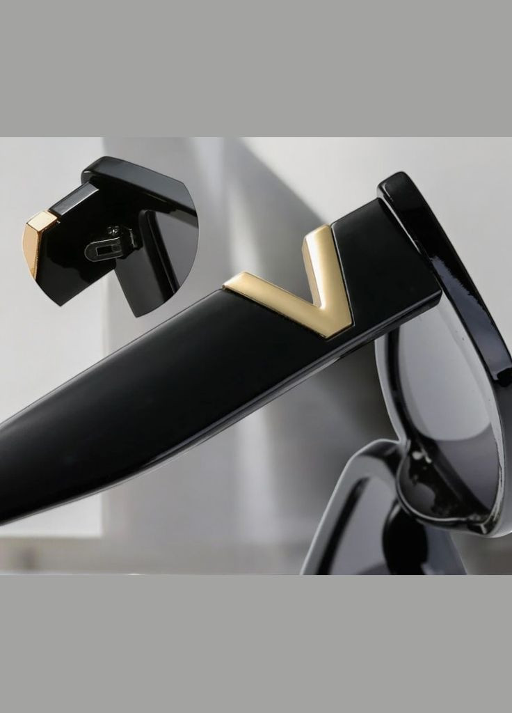 Сонцезахисні окуляри UV400 котяче око прямокутні стильні жіночі чорні поляризаційні No Brand (328262710)