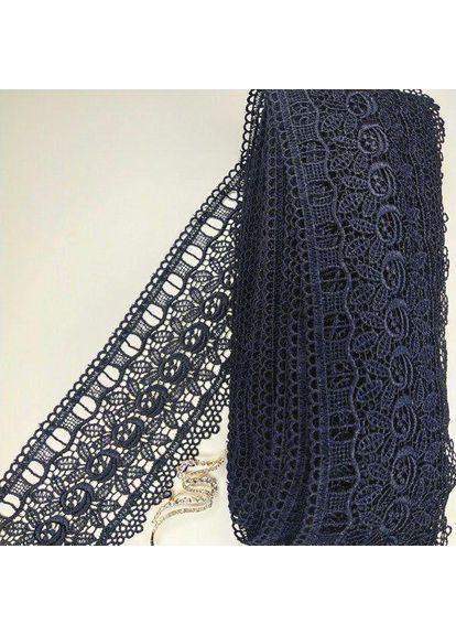 (1 метр) Кружево макраме 10 см цвет - синий темный (09М-Y10093-3) Plus-plus (352743900)