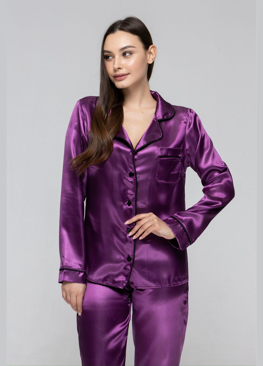 Фиолетовая всесезон пижама (рубашка + брюки) рубашка + брюки GorLin