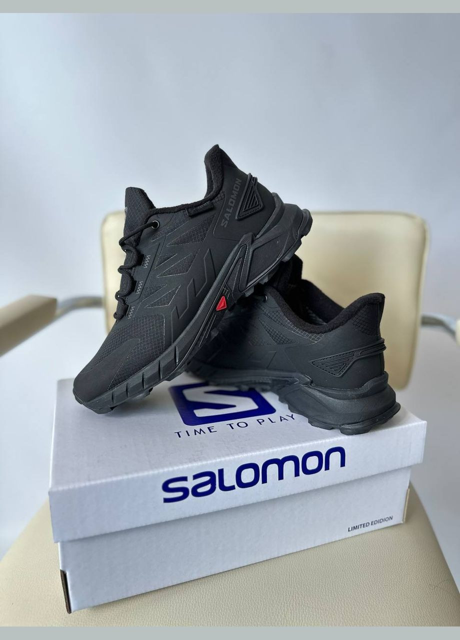 Чорні Зимовий кросівки зимові чоловічі salomon supercross 4 winter black fleece | саломон суперкрос 4 чорні з флісом No Brand