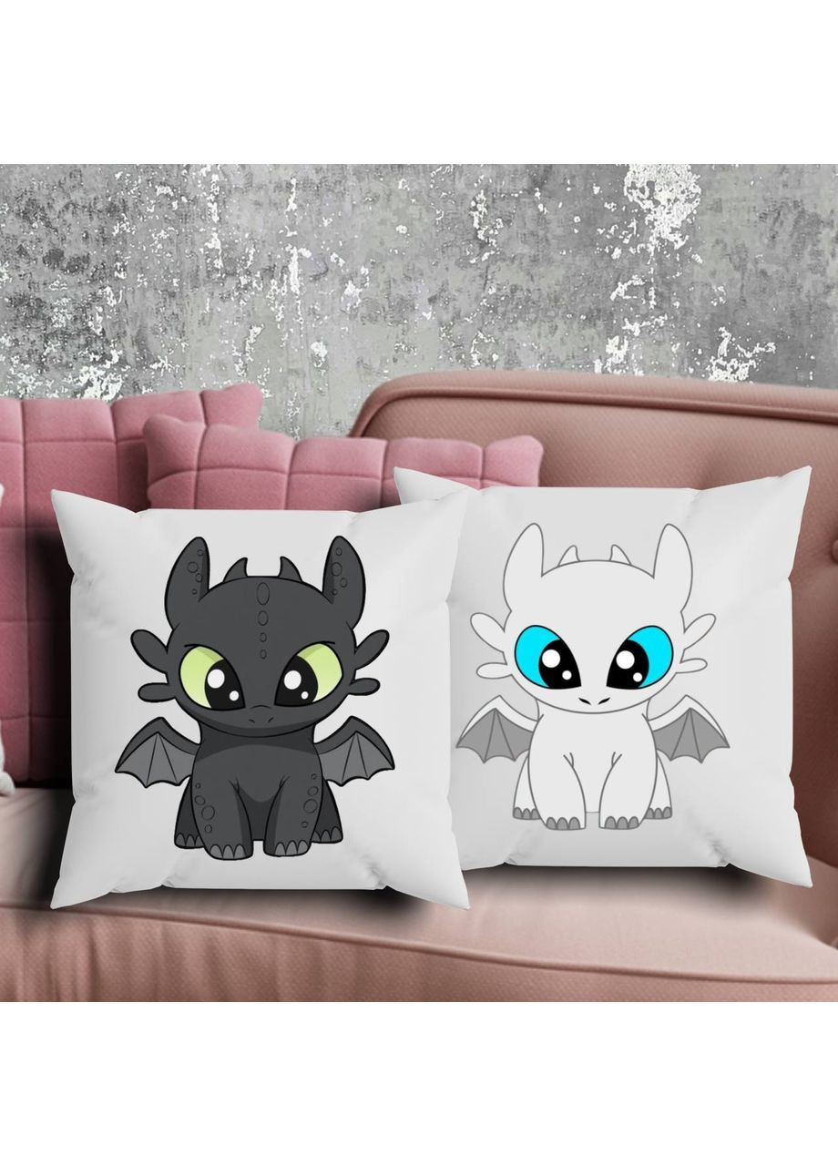 Парні подушки з принтом - Беззубик і Фурія! Hand Made (366028216)