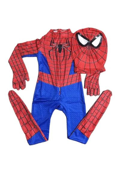 Червоний демісезонний комбінезон + балаклава людина павук костюм спайдер мен spider man ( l - 120-130см) No Brand