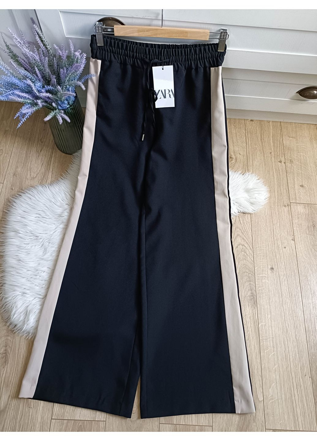 Широкие брюки с полосками по бокам Zara (360895224)