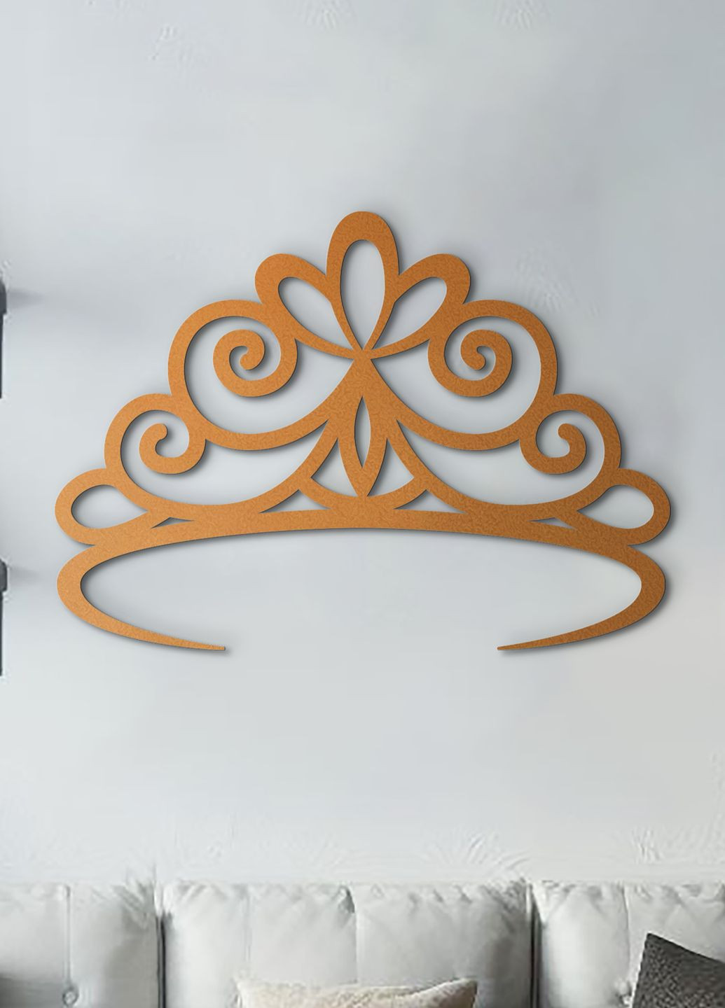 Декоративне панно з дерева, настінний декор для дому "Корона принцеси", картина лофт 40х28 см Woodyard (292013173)