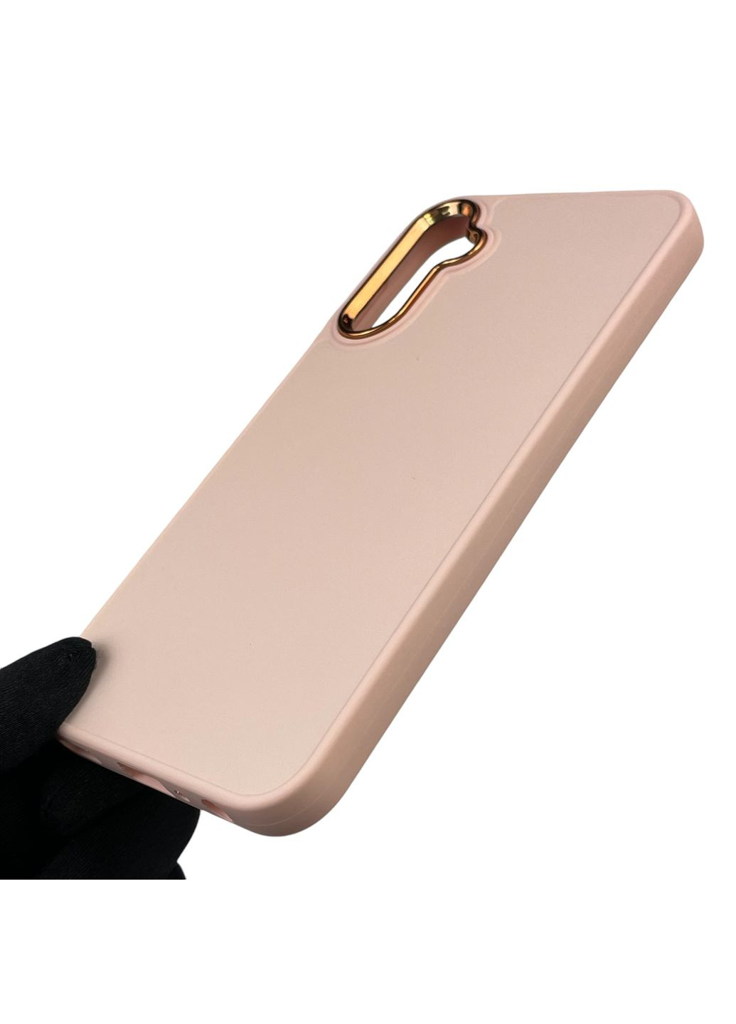 Чехол для Galaxy A24 (SM-A245F) с защитой на камеры с микрофиброй на самсунг а24 пудровий Samsung (366020849)