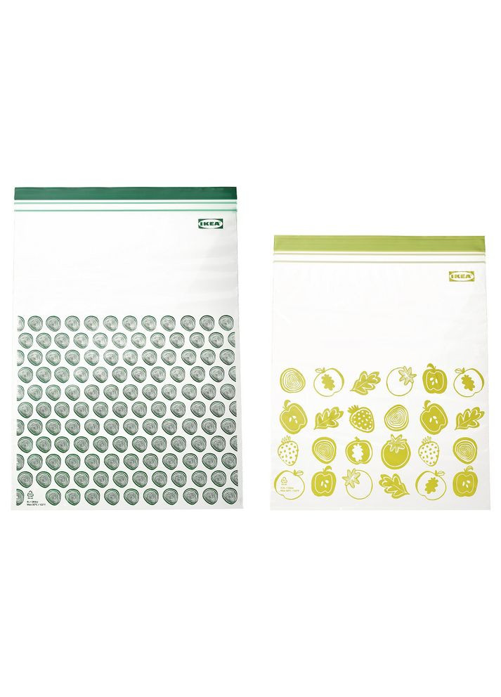 Набор герметичных пакетов для замораживания зеленый 30 шт IKEA (272149999)