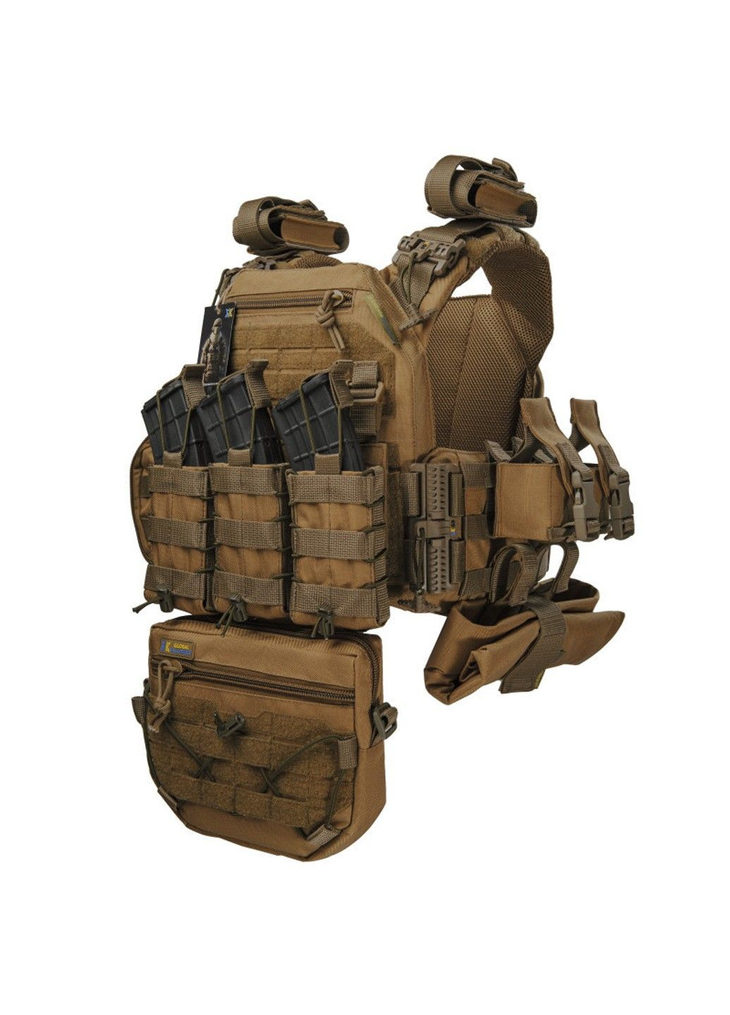 Плитоноска тактична Warmor Gen.3 Pro Max зі швидким скиданням з підсумками (Койот) No Brand (332637370)