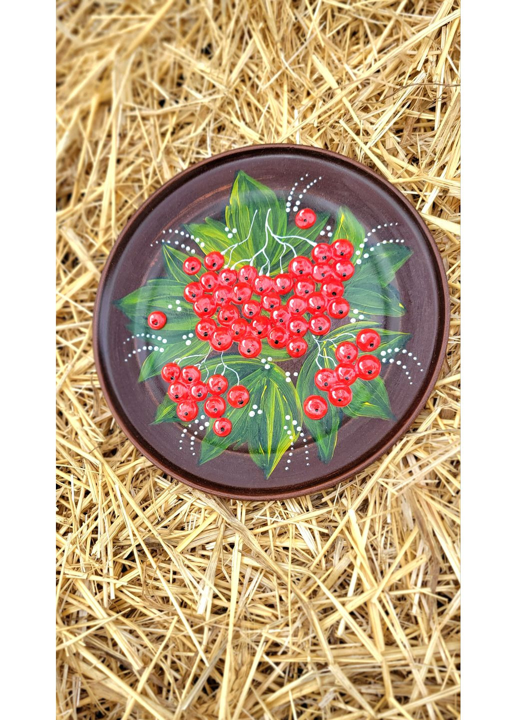 Декоративне панно Червона калина з червоної глини No Brand (355894541)