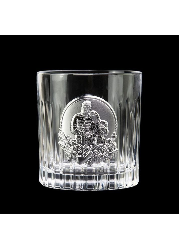 Набір для віскі "Козаки" - 6 кришталевих склянок зі срібними накладками, козацька історія (GPB6KOZ2XS) Boss Crystal (372506711)