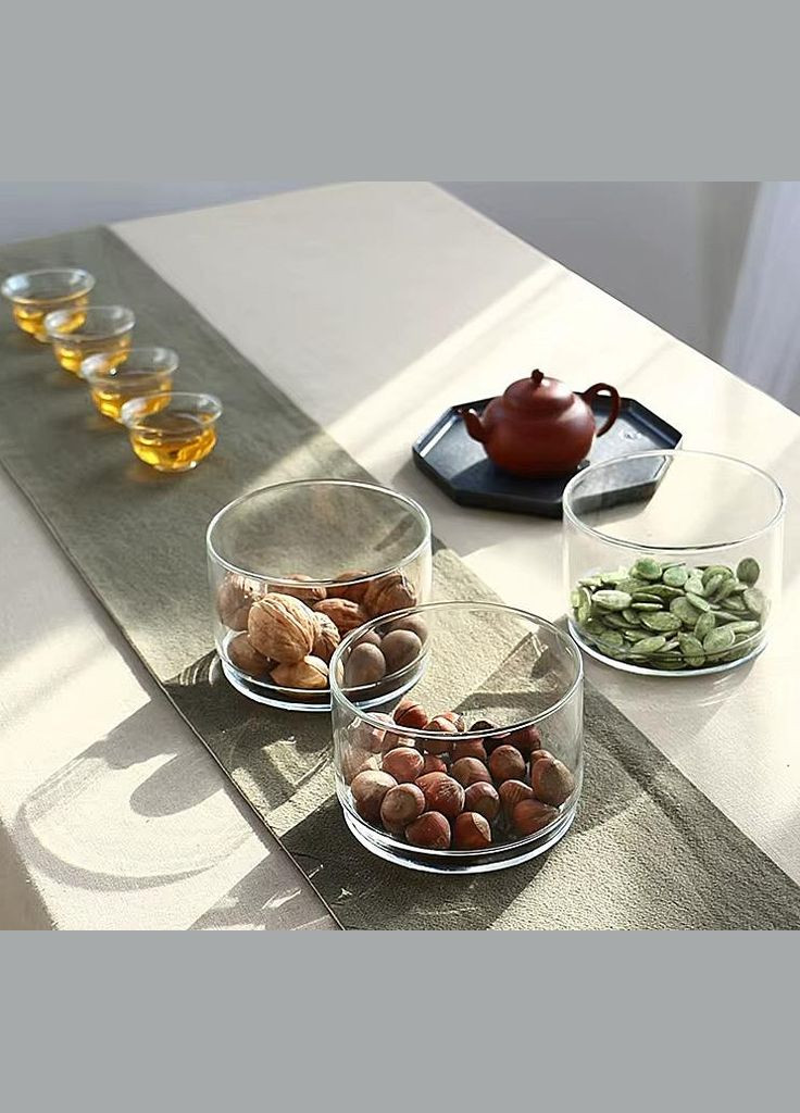 Набір 4 скляних ємностіCadassi 400мл для зберігання продуктів з бамбуковою кришкою S&T (372174371)