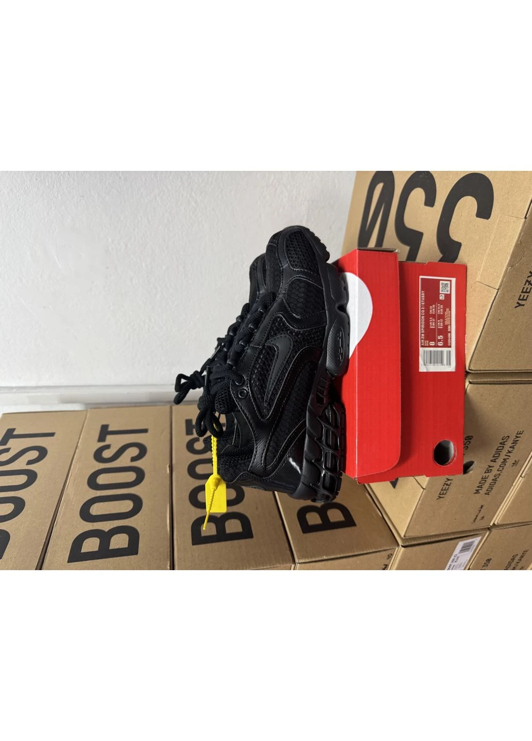 КРОССОВКИ ЖЕНСКИЕ NIKE X STUSSY AIR ZOOM SPIRIDON BLACK НАЙК СТУСИ ЧЕРНЫЕ No Brand чёрные демисезоны (390651791)