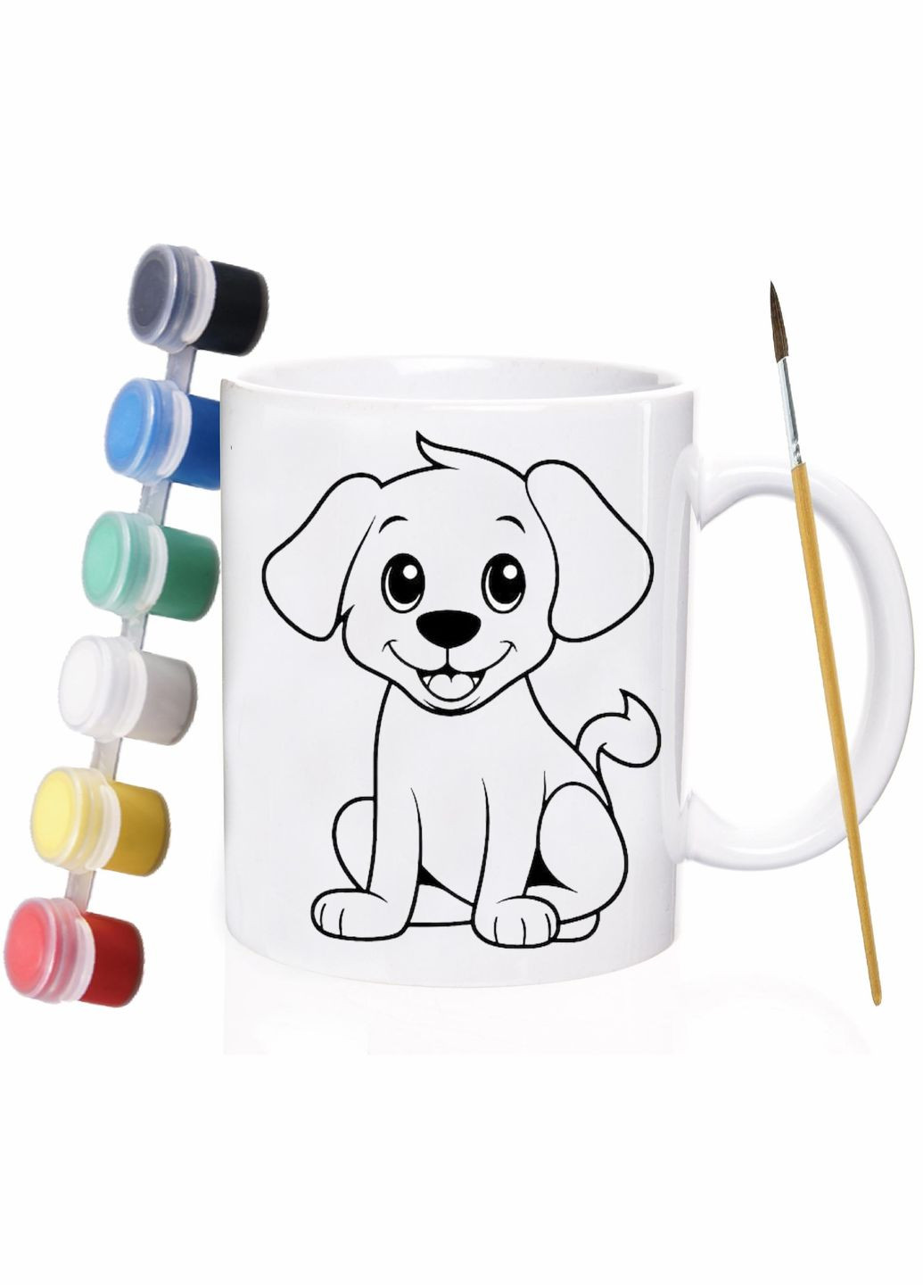 Набір для дитячої творчості Собака #01 / розмальовка для дітей / 330 мл біла No Brand (316121606)
