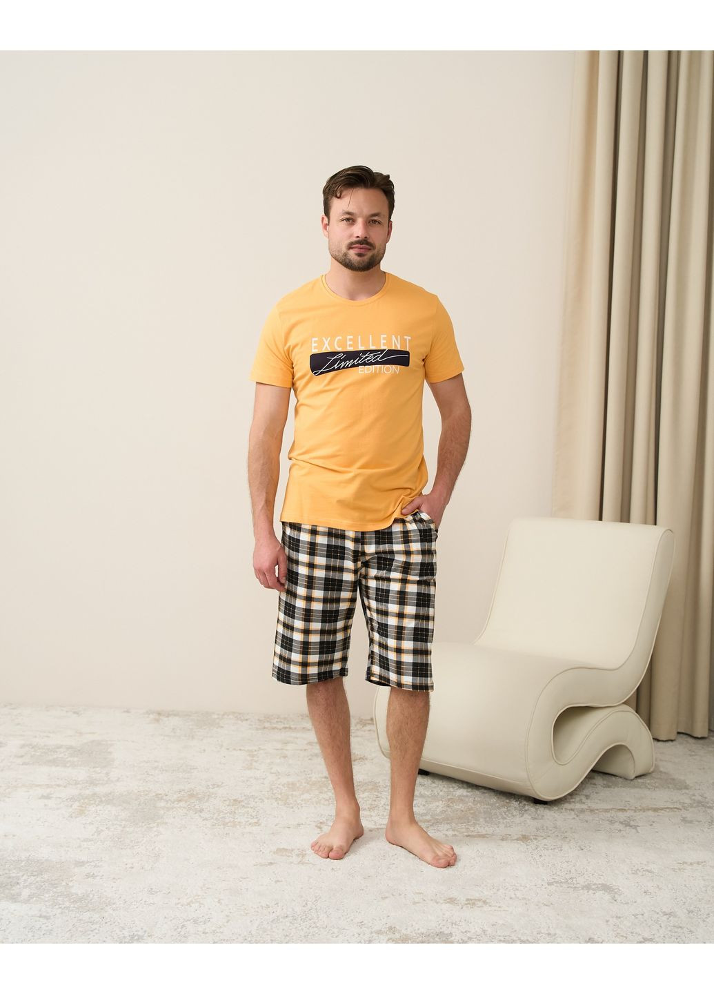 Чоловічий комплект із шортами в клітку Tom John (365720477)