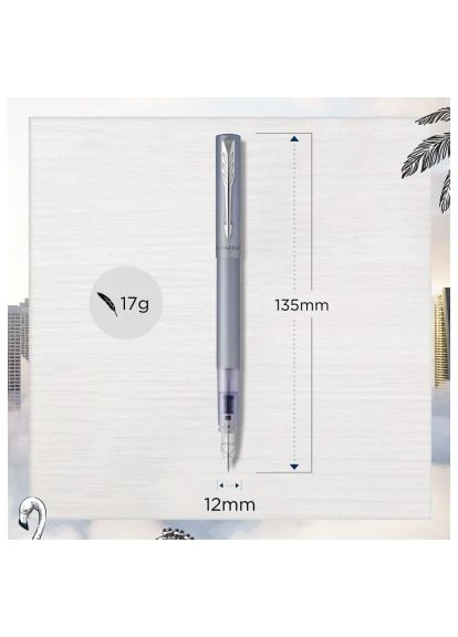 Перо VECTOR 17 XL Metallic Silver Blue CT FP M (06 112) Parker VECTOR 17 XL Metallic Silver Blue CT FP M (401138399)
