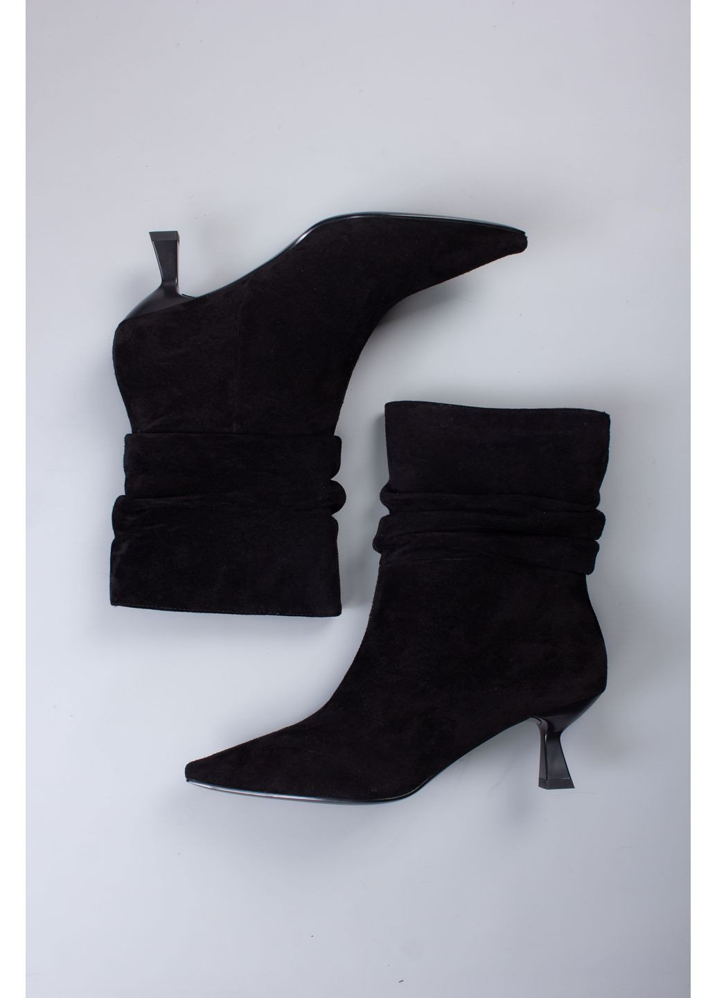 ботинки женские k522-602-1 натуральная замша черные 346571 Where Uwear