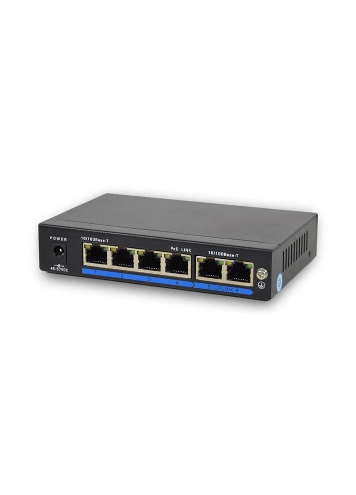 6-портовый неуправляемый PoE AF коммутатор PoE-1006-4P/250m/8L Atis (386021185)