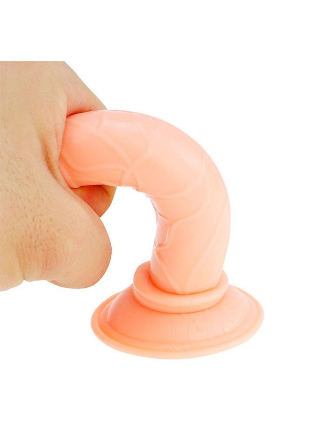 Гнучкий міні-фалос на присосці 13.7х2.3 см Тілесно-помаранчевий Passion (361082067)