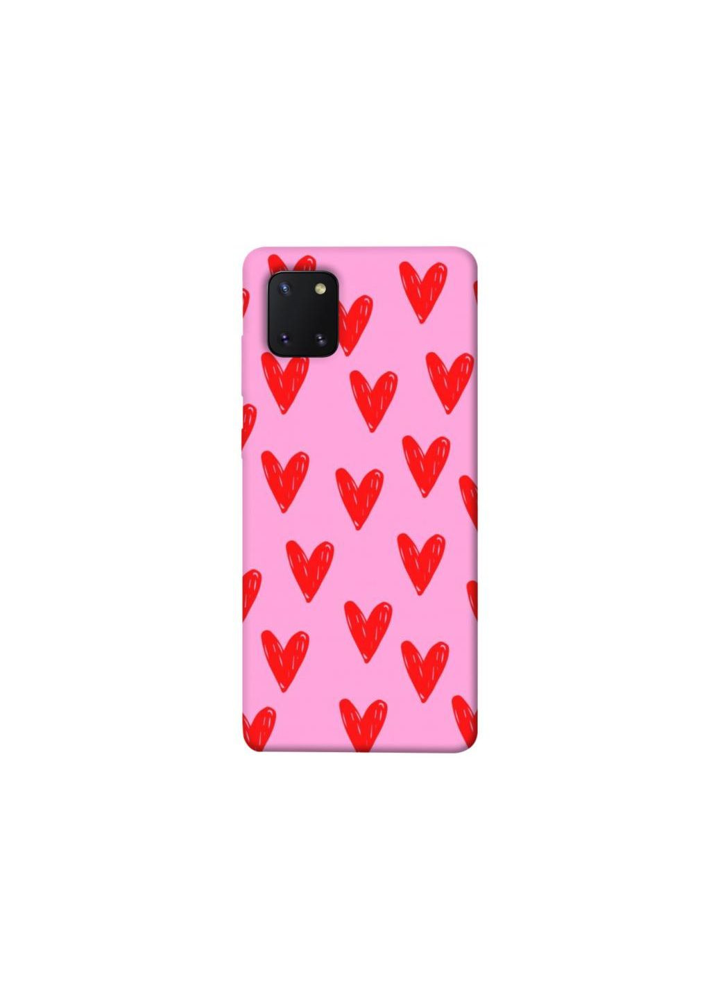 Чохол на Samsung Galaxy Note 10 Lite (A81) Red hearts 2 Frontalka (353359120)