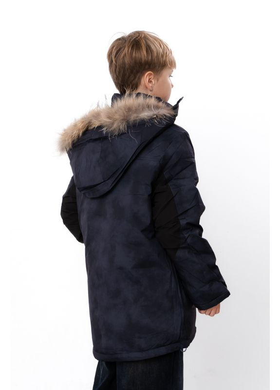 Графитовая зимняя зимняя куртка аляска для мальчика-подростка с отстегивающимся капюшоном (p-18516) Носи своє