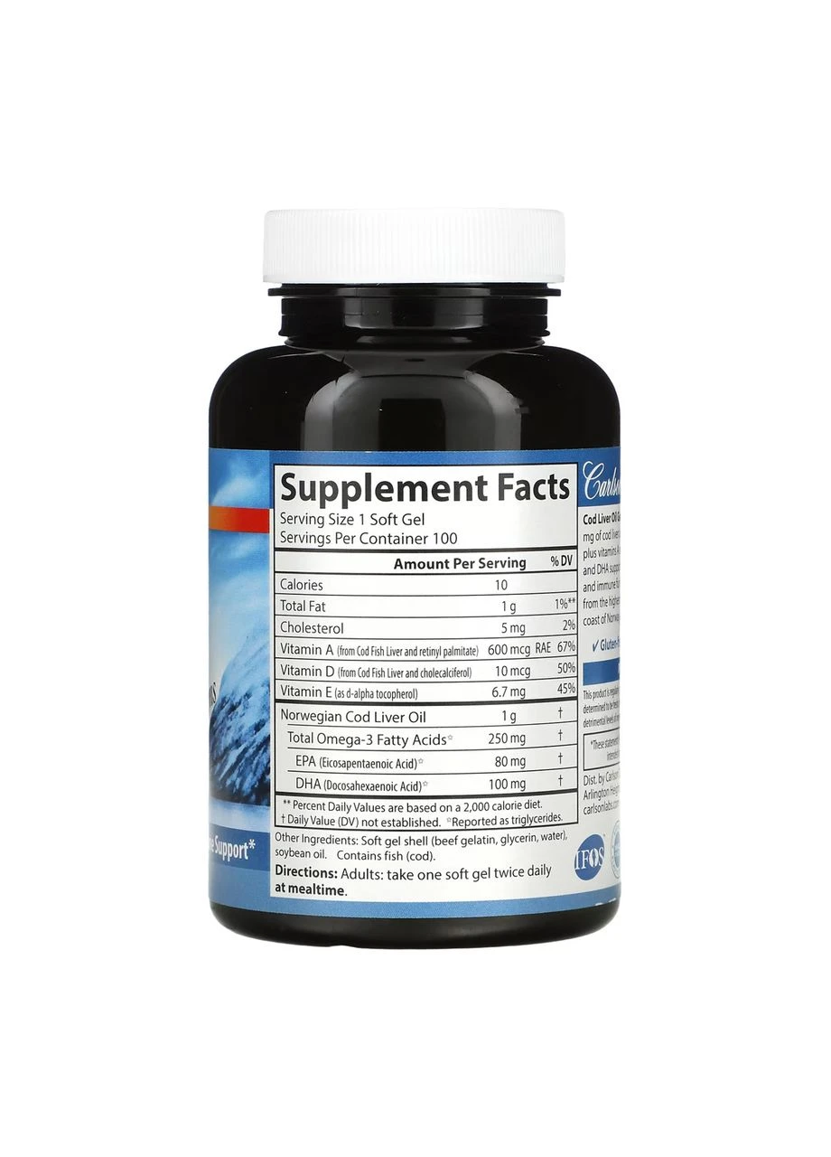 Cod Liver Oil Super 1000mg - 100 softgels No Brand (372162257)