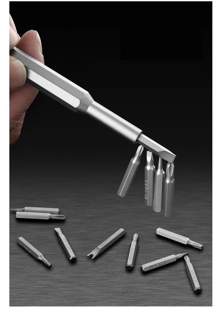 Набір 25 в 1 магнітних прецизійних викруток Hammer для точних робіт, дрібного ремонту в кейсі Kit Bits (324419974)