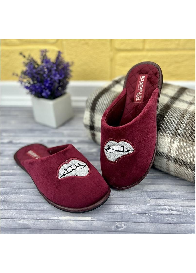 Кімнатні тапочки жіночі Belsta Е-008025 Бордові No Brand (260027321)