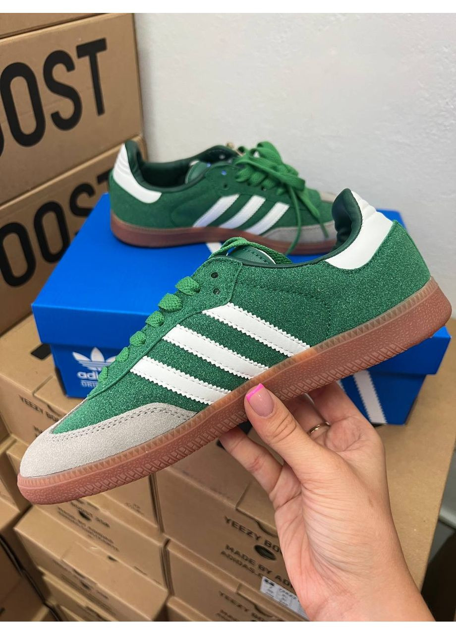Сірі Осінні кросівки чоловічі adidas samba green адідас самба No Brand