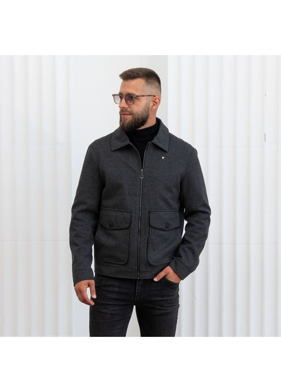 Серое демисезонное Мужская куртка-пальто большого размера SK