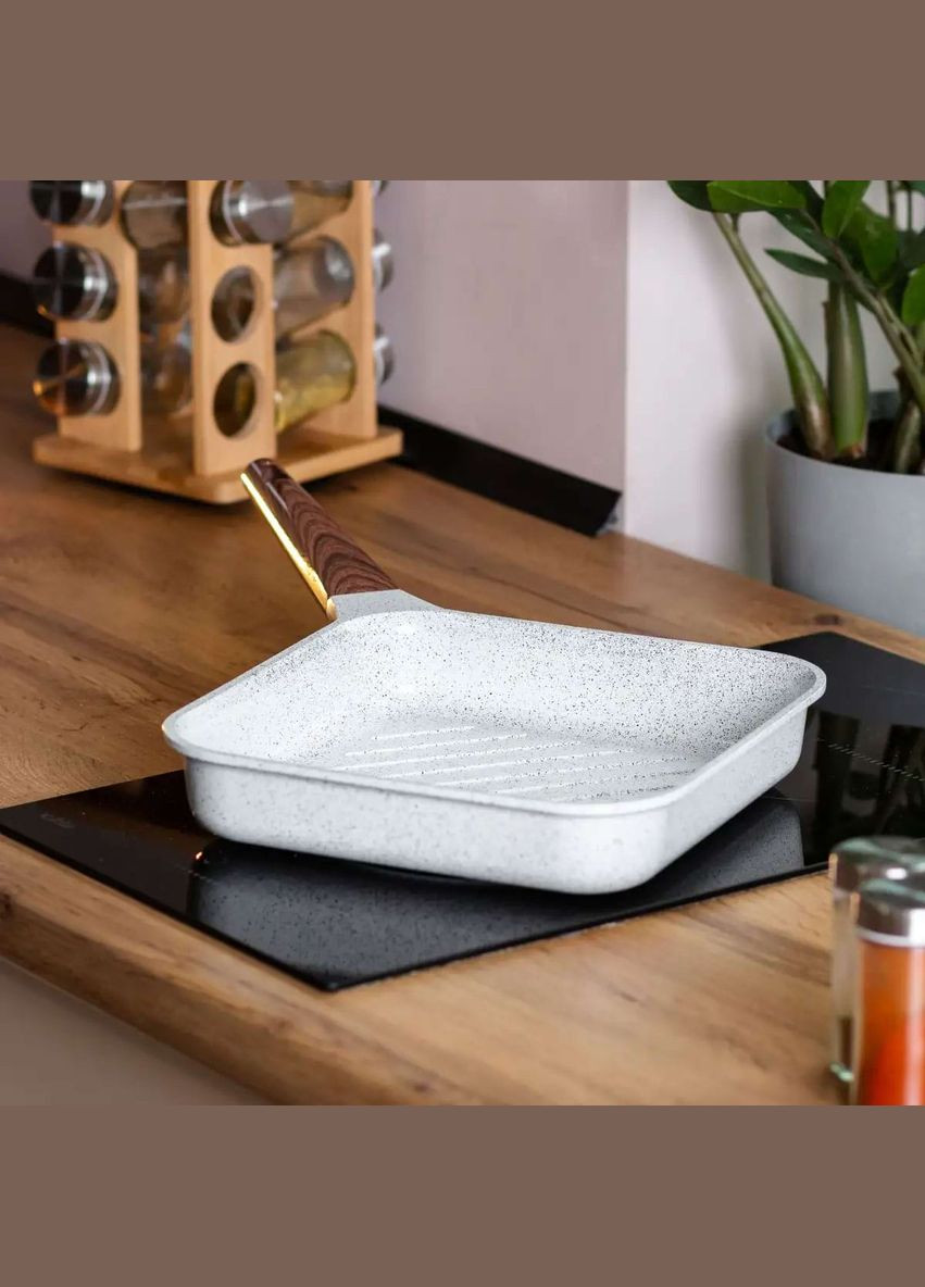 Сковорода-гриль алюмінієва 2,5 л з антипригарним покриттям, MGC (324070464)