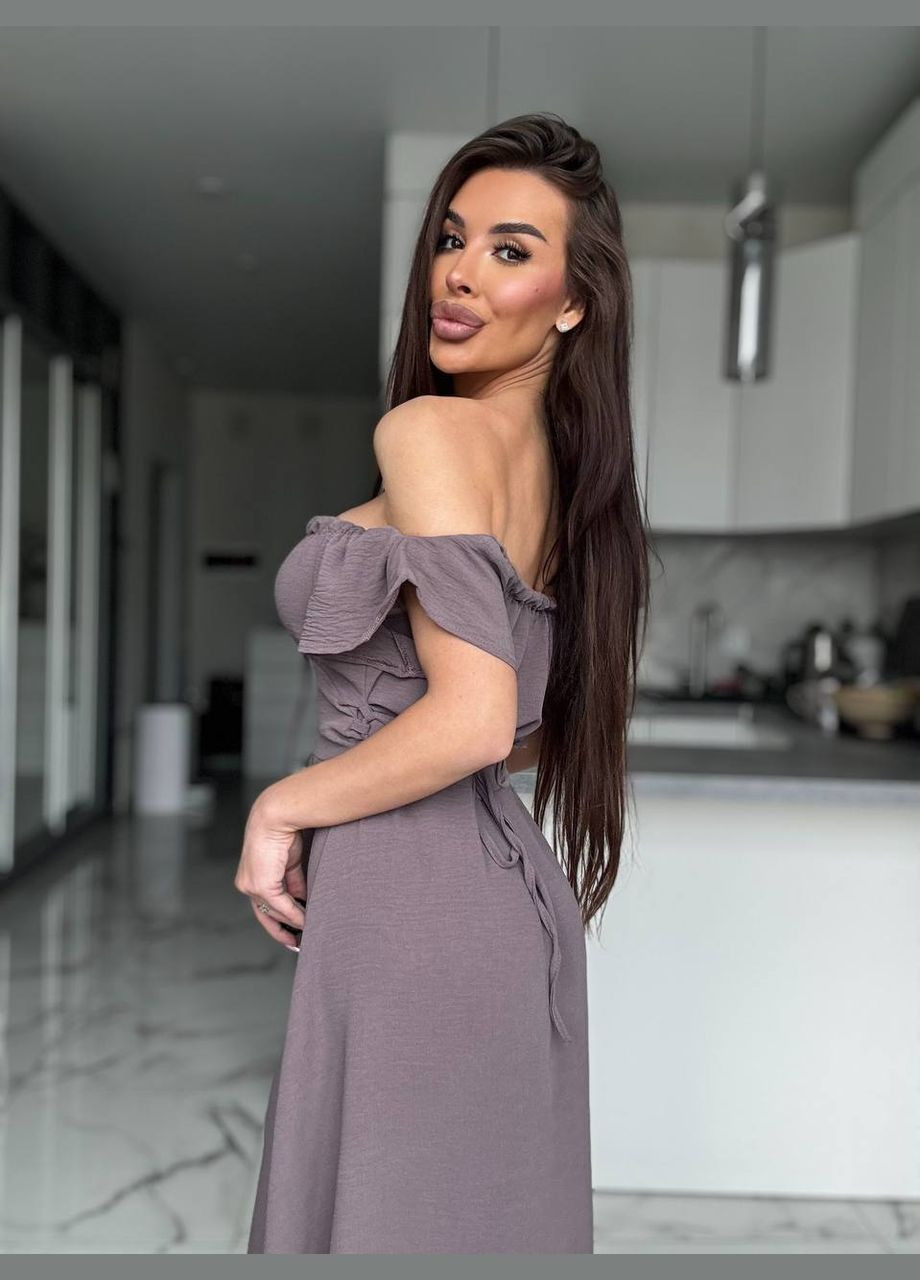 Коричнева ділова, повсякденний, кежуал, вечірня жіноча сукня FINO Mode