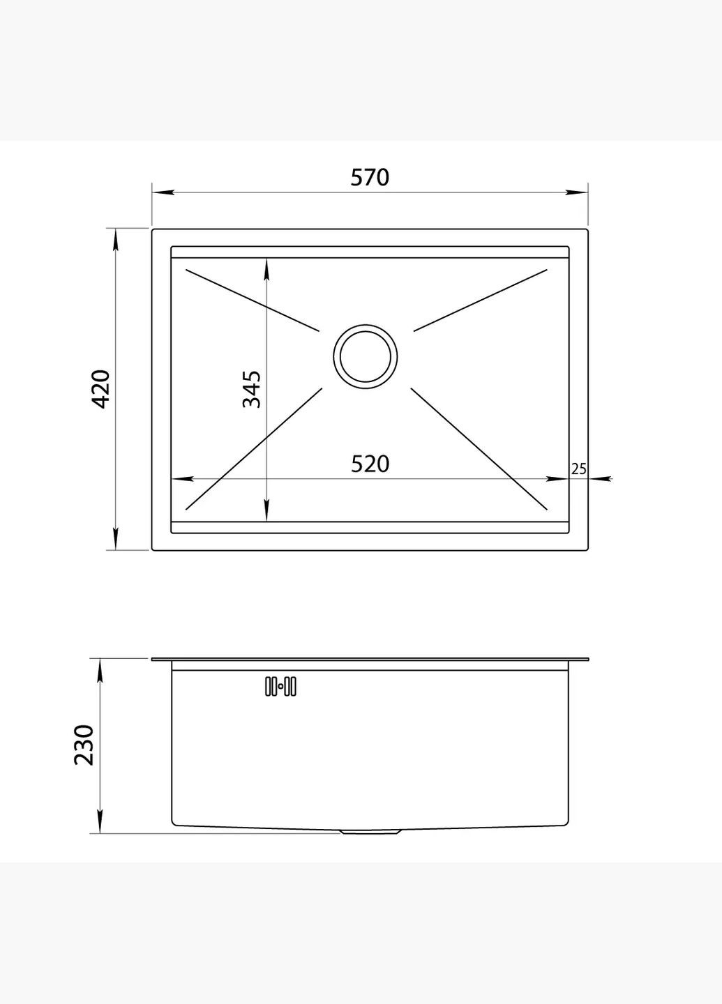 Комплект кухонної мийки та змішувача з нержавіючої сталі NS-5742 Nett (316391399)