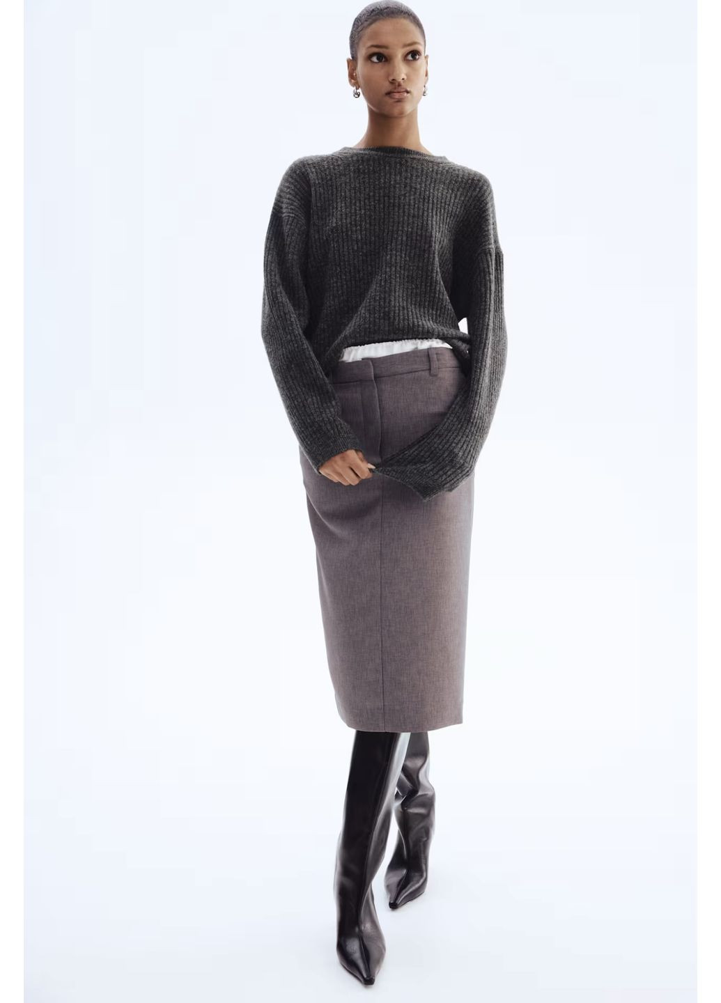 Темно-серый демисезонный свитер с шерстью H&M basic