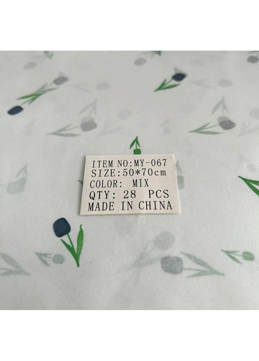 Пакувальний папір тіш'ю 50х70 см, 28 аркушів - тюльпани Plus-plus (352744788)