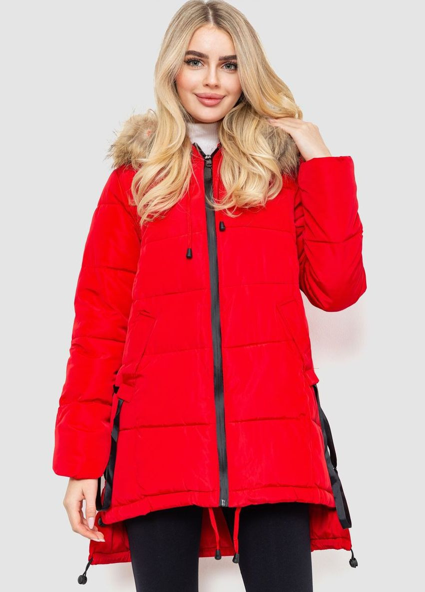 Красная зимняя куртка женская зимняя, цвет красный, Ager